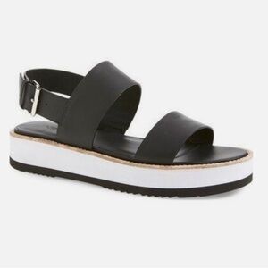 Vince Mana Platform Black Leather Sandals.‎ Size 9.5